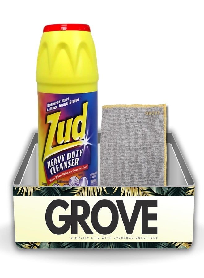 GROVE Zud Heavy Duty Cleanser Powder 16 oz Bundle with Microfiber Cloth - Powerful Rust and Stain Remover for Kitchen, Bathroom, and Outdoor Cleaning - Zud Heavy Duty Bathroom Cleaner - (2 Items) - Image 1